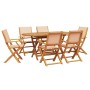 Garden dining set, 7 pieces, solid wood with beige fabric. by , Garden sets - Ref: Foro24-3281715, Price: 490,03 €, Discount: %