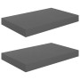 Floating wall shelves 2 pcs glossy gray MDF 40x23x3.8 cm by vidaXL, Shelves and shelves - Ref: Foro24-323785, Price: 23,63 €,...