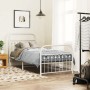 Metal bed frame with white headboard and footboard 90x200 cm by , Beds and slatted bases - Ref: Foro24-376660, Price: 93,99 €...