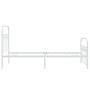 Metal bed frame with white headboard and footboard 90x200 cm by , Beds and slatted bases - Ref: Foro24-376660, Price: 93,99 €...