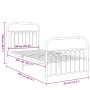 Metal bed frame with white headboard and footboard 90x200 cm by , Beds and slatted bases - Ref: Foro24-376660, Price: 93,99 €...