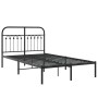 Estructura de cama con cabecero metal negro 120x200 cm de , Camas y somieres - Ref: Foro24-376598, Precio: 113,99 €, Descuent...