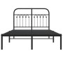 Bed frame with black metal headboard 120x200 cm by , Beds and slatted bases - Ref: Foro24-376598, Price: 113,81 €, Discount: %