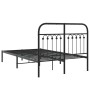 Bed frame with black metal headboard 120x200 cm by , Beds and slatted bases - Ref: Foro24-376598, Price: 113,81 €, Discount: %