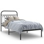 Bed frame with black metal headboard 90x200 cm by , Beds and slatted bases - Ref: Foro24-376593, Price: 77,79 €, Discount: %