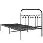 Estructura de cama con cabecero metal negro 90x200 cm de , Camas y somieres - Ref: Foro24-376593, Precio: 77,99 €, Descuento: %