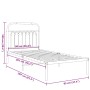 Bed frame with black metal headboard 90x200 cm by , Beds and slatted bases - Ref: Foro24-376593, Price: 77,79 €, Discount: %