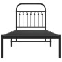 Bed frame with black metal headboard 80x200 cm by , Beds and slatted bases - Ref: Foro24-376591, Price: 74,74 €, Discount: %