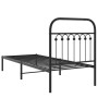 Bed frame with black metal headboard 80x200 cm by , Beds and slatted bases - Ref: Foro24-376591, Price: 74,74 €, Discount: %