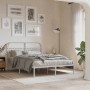 Estructura de cama de metal con cabecero blanca 135x190 cm de , Camas y somieres - Ref: Foro24-376648, Precio: 116,21 €, Desc...