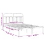 Estructura de cama de metal con cabecero blanca 135x190 cm de , Camas y somieres - Ref: Foro24-376648, Precio: 116,21 €, Desc...