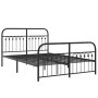 Estructura cama con cabecero y estribo metal negro 137x190 cm de , Camas y somieres - Ref: Foro24-376617, Precio: 143,99 €, D...