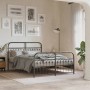 Estructura cama con cabecero y estribo metal negro 137x190 cm de , Camas y somieres - Ref: Foro24-376617, Precio: 143,99 €, D...