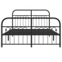 Estructura cama con cabecero y estribo metal negro 137x190 cm de , Camas y somieres - Ref: Foro24-376617, Precio: 143,99 €, D...