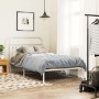 Metal bed frame with white headboard 100x190 cm by , Beds and slatted bases - Ref: Foro24-376643, Price: 79,99 €, Discount: %