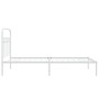 Estructura de cama de metal con cabecero blanco 100x190 cm de , Camas y somieres - Ref: Foro24-376643, Precio: 79,51 €, Descu...