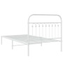 Estructura de cama de metal con cabecero blanco 100x190 cm de , Camas y somieres - Ref: Foro24-376643, Precio: 79,51 €, Descu...