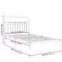 Metal bed frame with white headboard 100x190 cm by , Beds and slatted bases - Ref: Foro24-376643, Price: 79,99 €, Discount: %