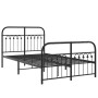 Estructura de cama con cabecero y pie metal negro 120x190 cm de , Camas y somieres - Ref: Foro24-376615, Precio: 139,79 €, De...