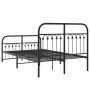 Estructura de cama con cabecero y pie metal negro 120x190 cm de , Camas y somieres - Ref: Foro24-376615, Precio: 139,79 €, De...