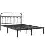 Estructura de cama con cabecero metal negro 140x200 cm de , Camas y somieres - Ref: Foro24-376601, Precio: 117,93 €, Descuent...