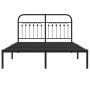 Estructura de cama con cabecero metal negro 140x200 cm de , Camas y somieres - Ref: Foro24-376601, Precio: 117,93 €, Descuent...