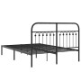 Estructura de cama con cabecero metal negro 140x200 cm de , Camas y somieres - Ref: Foro24-376601, Precio: 117,93 €, Descuent...