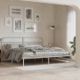 Metal bed frame with white headboard 193x203 cm by , Beds and slatted bases - Ref: Foro24-376655, Price: 131,99 €, Discount: %