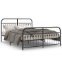 Estructura de cama cabecero y estribo metal negro 150x200 cm de , Camas y somieres - Ref: Foro24-376620, Precio: 150,96 €, De...