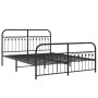 Estructura de cama cabecero y estribo metal negro 150x200 cm de , Camas y somieres - Ref: Foro24-376620, Precio: 150,96 €, De...