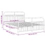 Estructura de cama cabecero y estribo metal negro 150x200 cm de , Camas y somieres - Ref: Foro24-376620, Precio: 150,96 €, De...