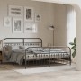 Estructura de cama cabecero y estribo metal negro 183x203 cm de , Camas y somieres - Ref: Foro24-376622, Precio: 159,32 €, De...