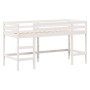 Cama alta escalera y techo madera maciza pino blanca 90x200 cm de , Camas y somieres - Ref: Foro24-3282031, Precio: 249,47 €,...