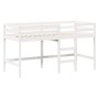 Cama alta escalera y techo madera maciza pino blanca 90x190 cm de , Camas y somieres - Ref: Foro24-3282027, Precio: 250,99 €,...