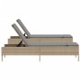 Sun loungers with cushions 2 units synthetic rattan beige by , Loungers - Ref: Foro24-3261590, Price: 290,27 €, Discount: %