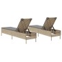 Sun loungers with cushions 2 units synthetic rattan beige by , Loungers - Ref: Foro24-3261590, Price: 290,27 €, Discount: %