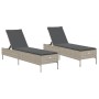 Sun loungers with cushions 2 units light gray synthetic rattan by , Loungers - Ref: Foro24-3261592, Price: 290,27 €, Discount: %