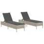 Sun loungers with cushions 2 units light gray synthetic rattan by , Loungers - Ref: Foro24-3261592, Price: 290,27 €, Discount: %