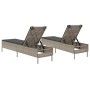 Sun loungers with cushions 2 units light gray synthetic rattan by , Loungers - Ref: Foro24-3261592, Price: 290,27 €, Discount: %