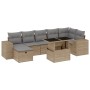 Garden sofa set with 8 pieces of synthetic beige rattan and cushions. by , Garden sets - Ref: Foro24-3275309, Price: 630,14 €...