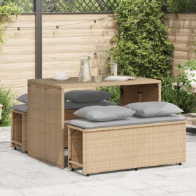 3-teiliges Garten-Esszimmerset mit Kissen synthetisches Rattan beige von , Gartensets - Ref: Foro24-4003905, Preis: 242,99 €,...