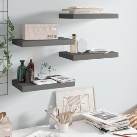 Floating wall shelves 4 pcs glossy gray MDF 40x23x3.8 cm by vidaXL, Shelves and shelves - Ref: Foro24-323786, Price: 34,57 €,...