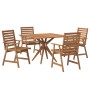 5-teiliges Garten-Esszimmerset aus massivem Akazienholz von , Gartensets - Ref: Foro24-3283570, Preis: 396,95 €, Rabatt: %