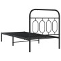 Estructura de cama con cabecero metal negro 80x200 cm de , Camas y somieres - Ref: Foro24-377108, Precio: 73,17 €, Descuento: %