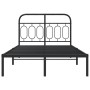 Bed frame with black metal headboard 120x200 cm by , Beds and slatted bases - Ref: Foro24-377115, Price: 109,13 €, Discount: %