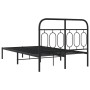 Bed frame with black metal headboard 120x200 cm by , Beds and slatted bases - Ref: Foro24-377115, Price: 109,13 €, Discount: %