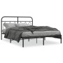 Bed frame with black metal headboard 140x190 cm by , Beds and slatted bases - Ref: Foro24-377117, Price: 112,55 €, Discount: %