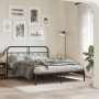 Bed frame with black metal headboard 140x190 cm by , Beds and slatted bases - Ref: Foro24-377117, Price: 112,55 €, Discount: %