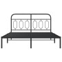 Bed frame with black metal headboard 140x190 cm by , Beds and slatted bases - Ref: Foro24-377117, Price: 112,55 €, Discount: %