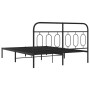 Bed frame with black metal headboard 140x190 cm by , Beds and slatted bases - Ref: Foro24-377117, Price: 112,55 €, Discount: %